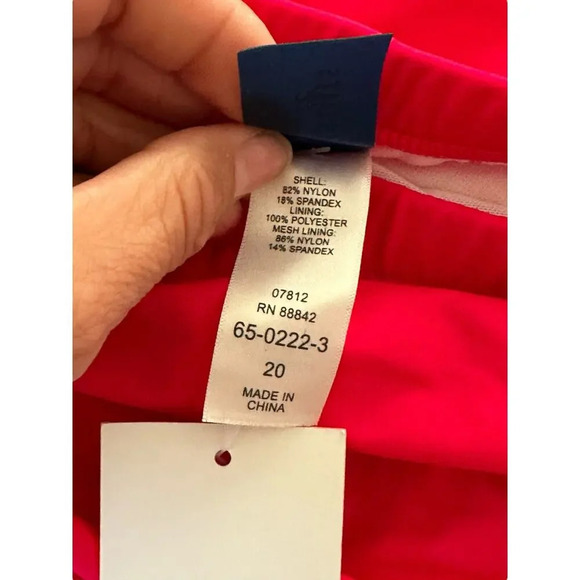 Swimsuits for all Red Bandeau Shirred Side High Waist Swimsuit Set Size 22 - Picture 4 of 8